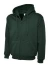 UC504 Adults Classic Fill Zip Hooded Sweatshirt Bottle Green colour image